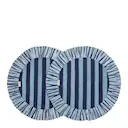 Jaipur Stripe bordstablett med volang Ø35 cm 2-pack blå
