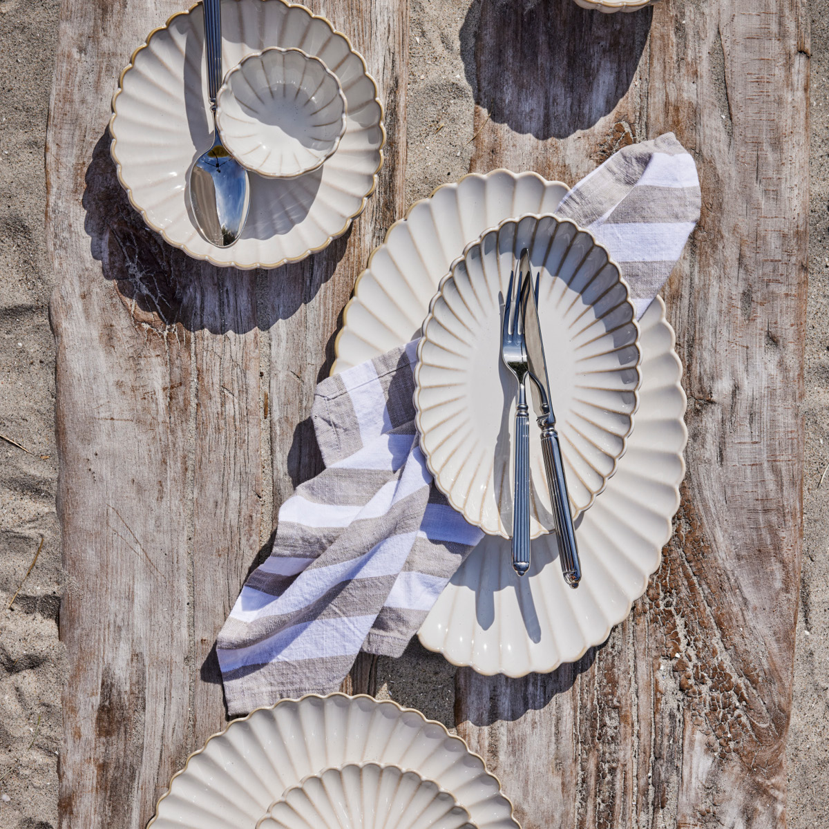 Lene Bjerre Camille Tarjoiluastia 3x21 cm Luunvalkoinen