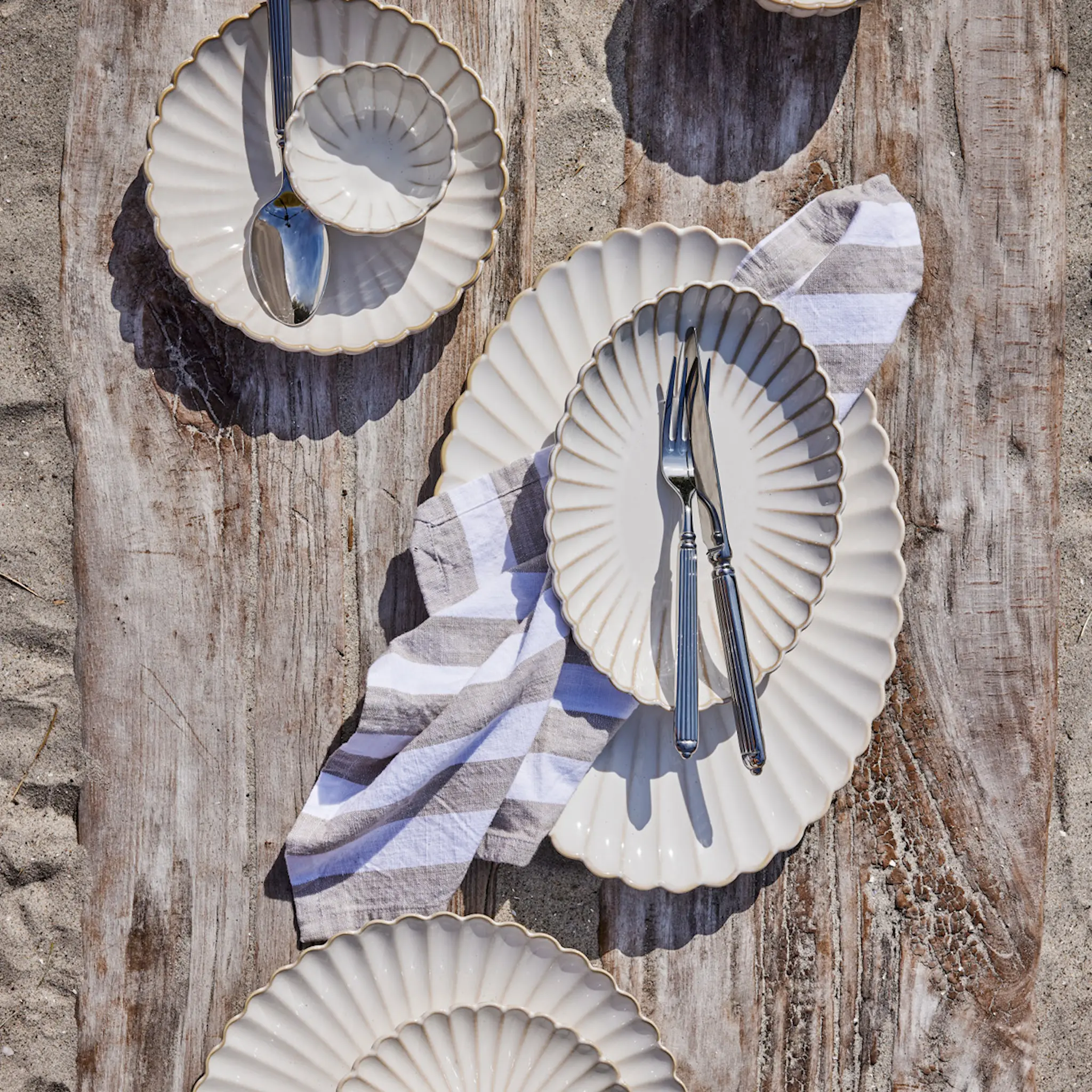 Lene Bjerre Camille serveringsfat 3x21 cm benvit