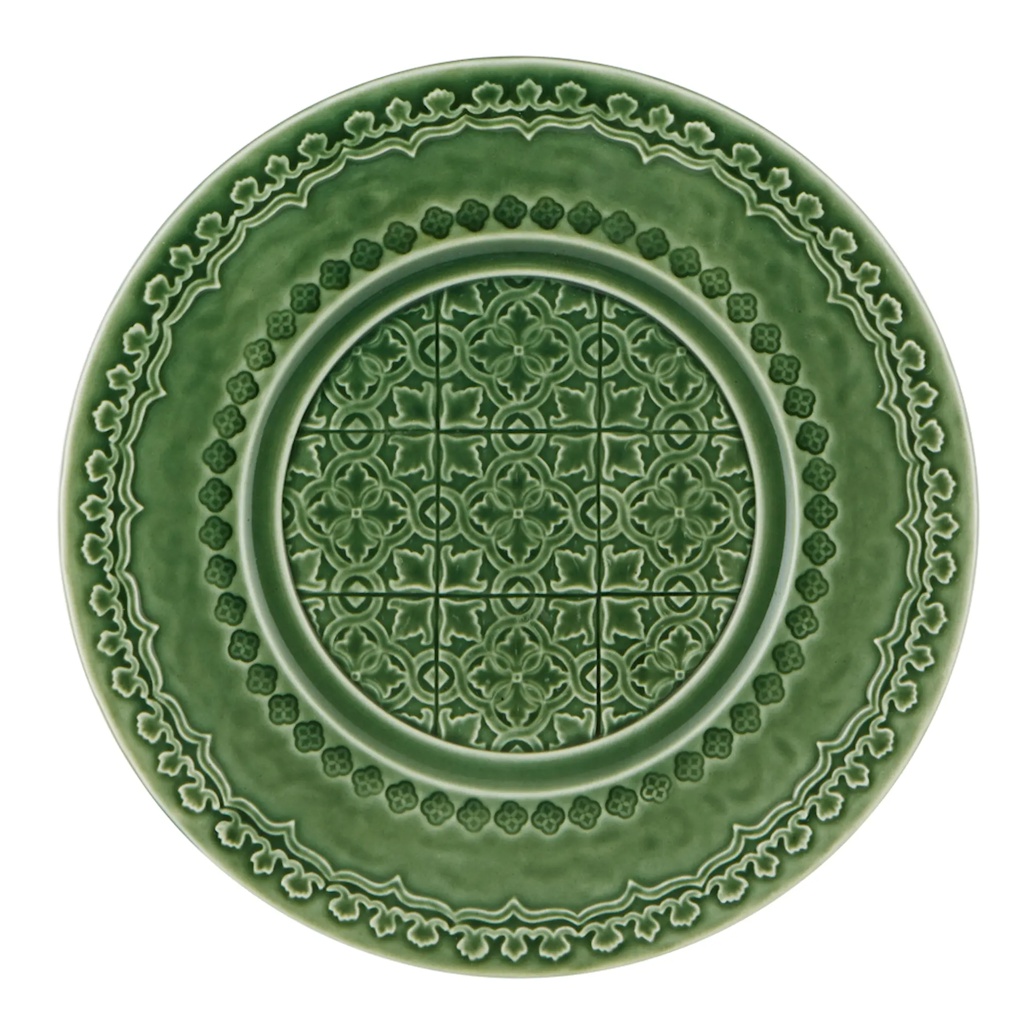 Bordallo Pinheiro Rua nova tallrik flat 22 cm grön