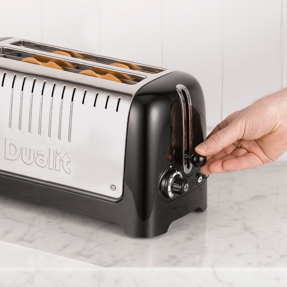 Dualit Lite brødtrister lang 4 skiver blank svart