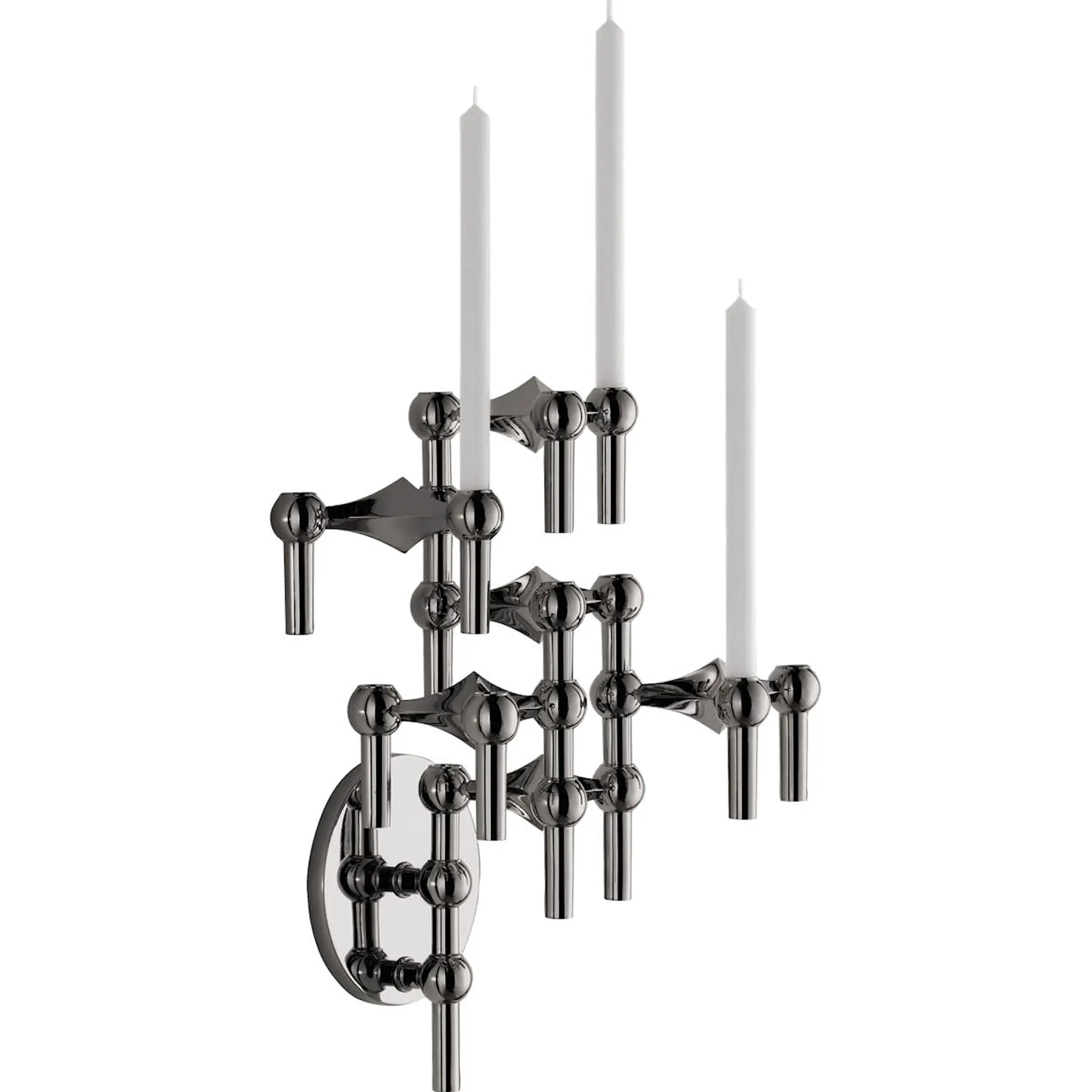 Stoff Nagel Veggfeste til lysestake 14,5 cm svart krom hover