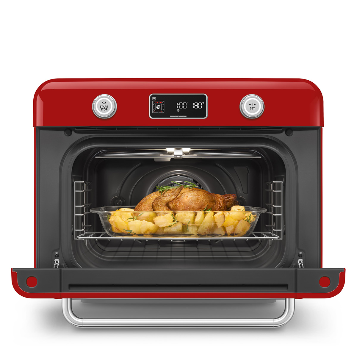 Smeg Frittstående dampovn COF01 rød