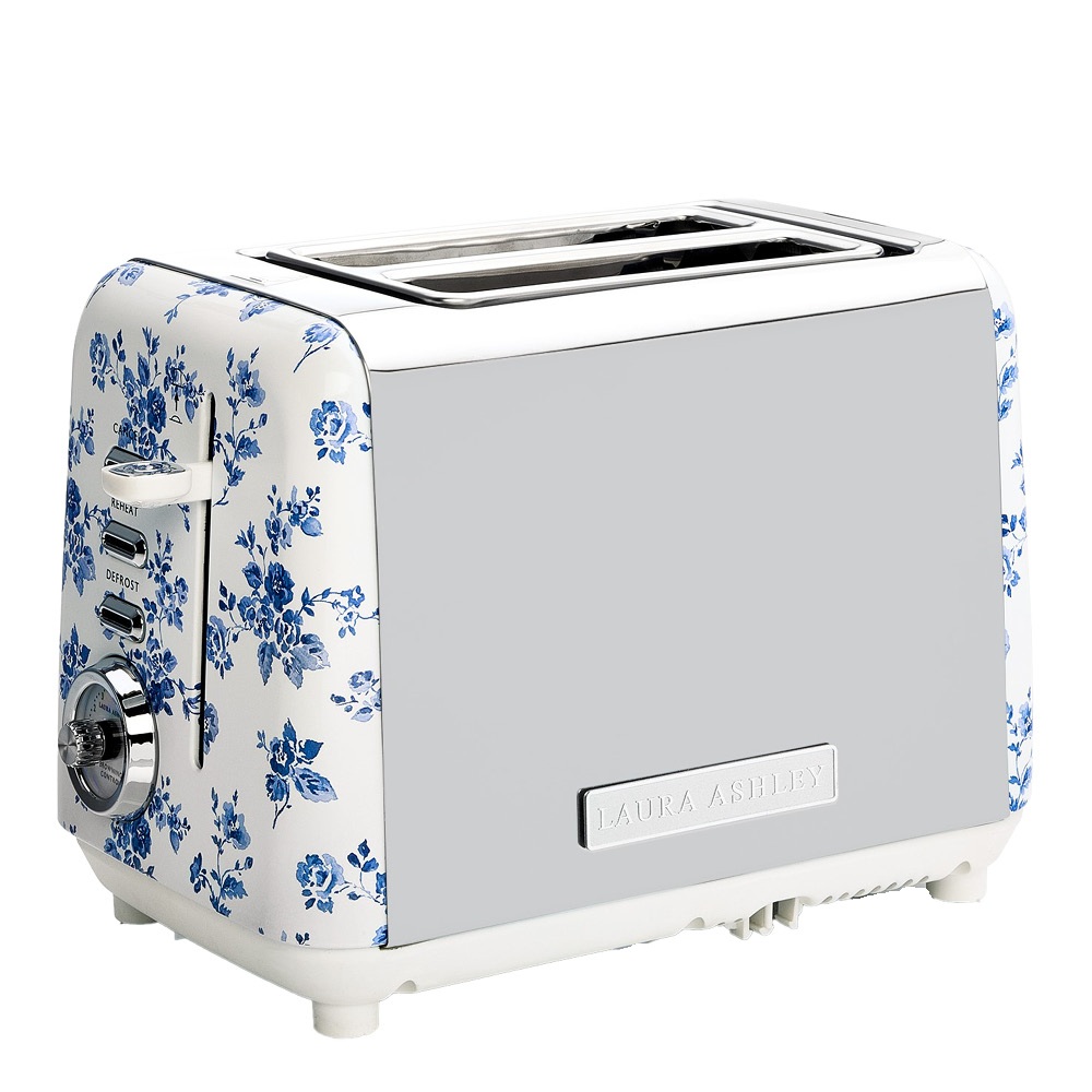 Laura Ashley China Rose Leivänpaahdin 2 viipaletta Sininen/Valkoinen