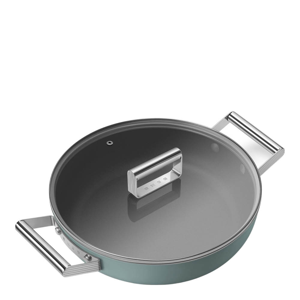 Smeg Traktørpanne 28 cm keramisk emerald green