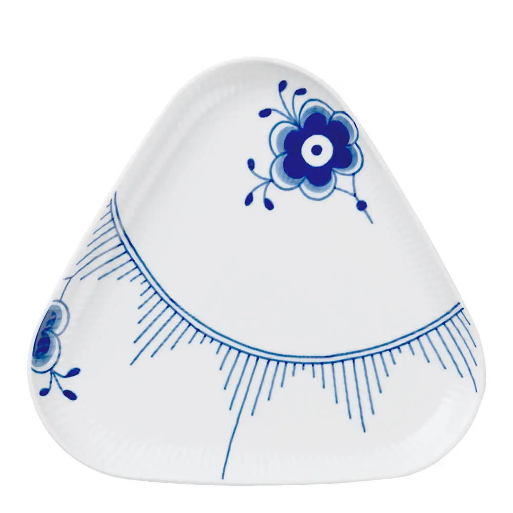 Blue Fluted Mega kolmikulmainen lautanen 23 cm