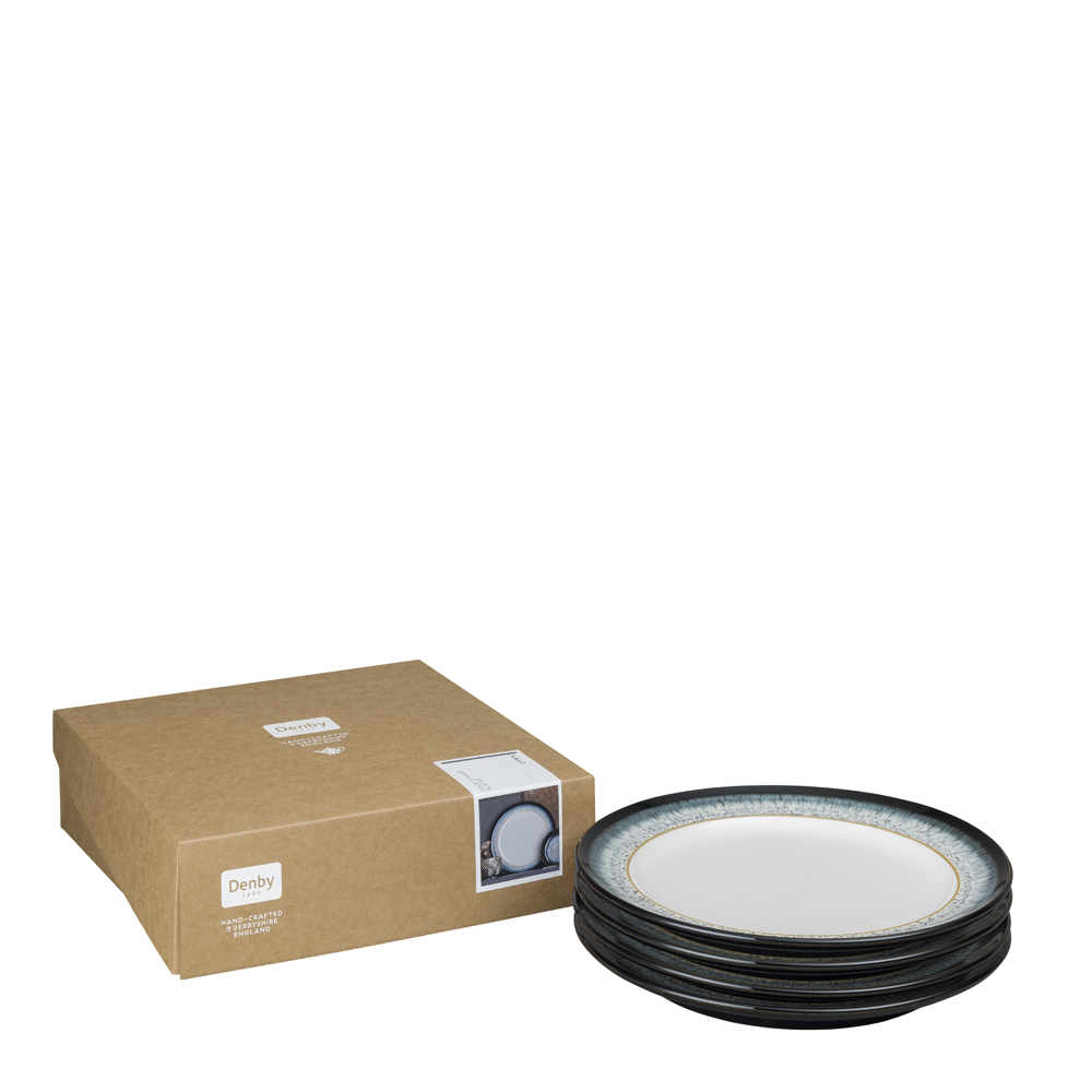 Denby Halo Tallrik 28 cm 4-pack Blå-svart