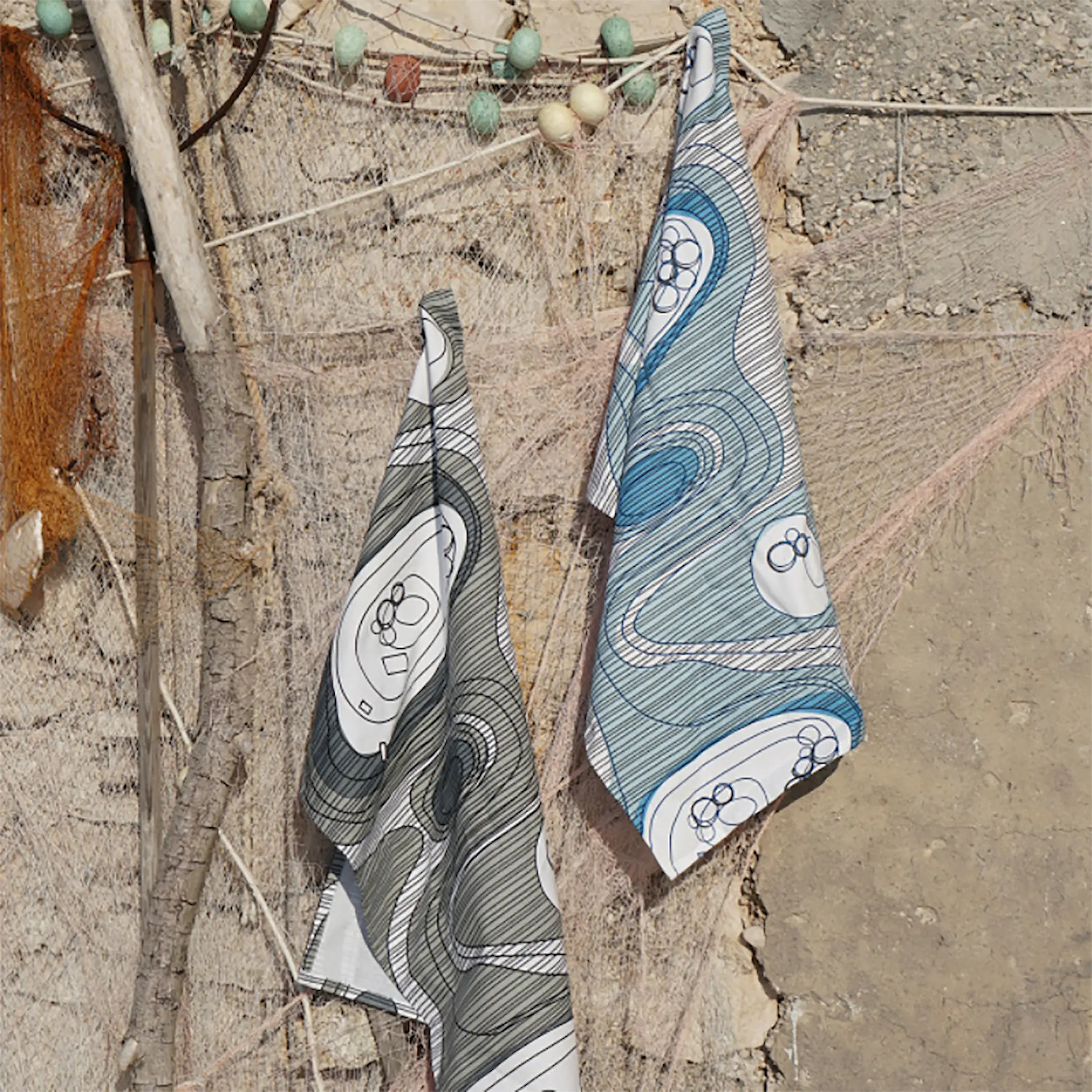 Born in Sweden Sweden from Above Keittiöpyyhe Archipelago 50x70 cm Harmaa