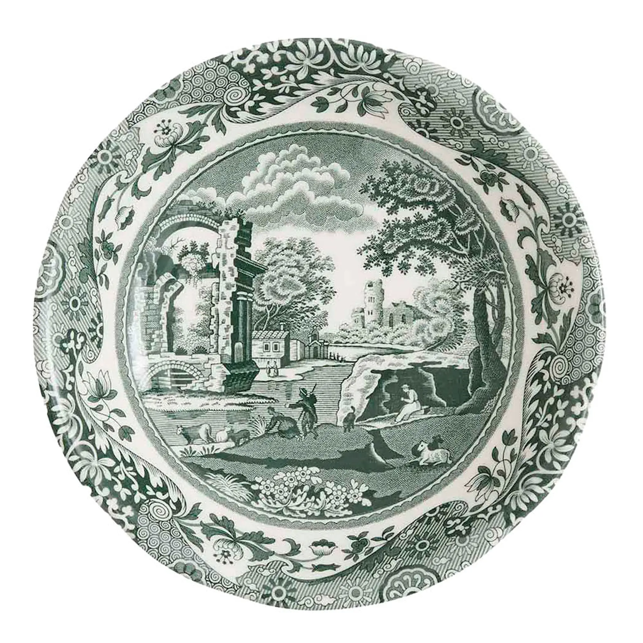 Spode Heritage Green Italian frukostskål 15 cm grön/vit