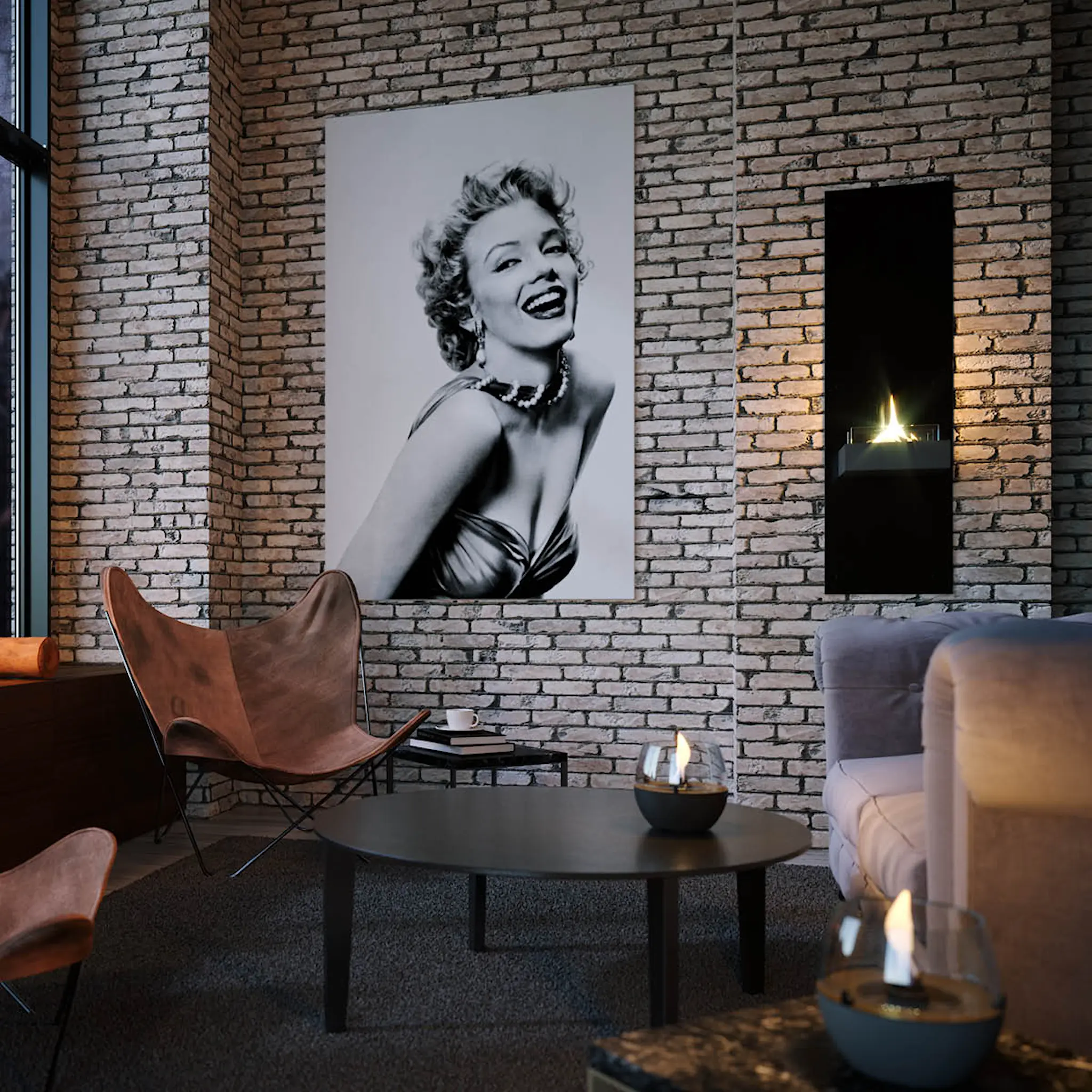 Tenderflame Rock vegghengt peis 90 0,5L svart hover