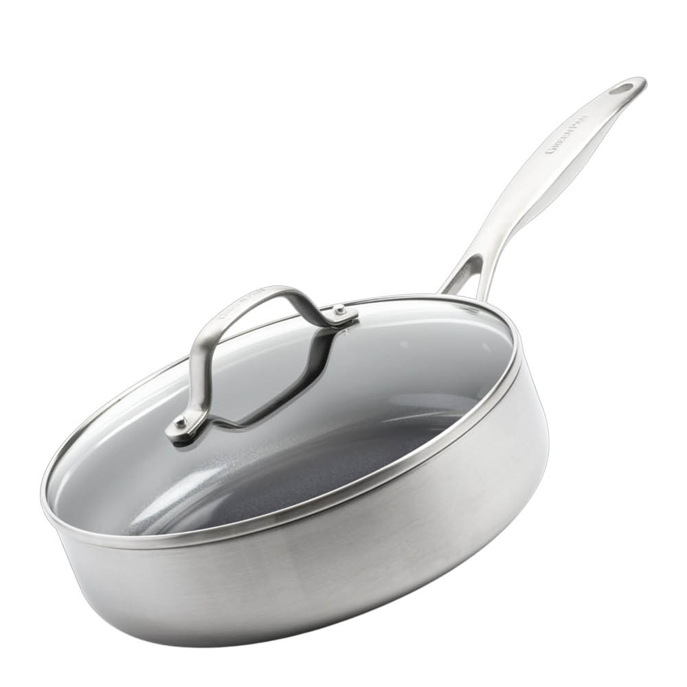 GreenPan Geneva keramisk traktörpanna med lock 24 cm