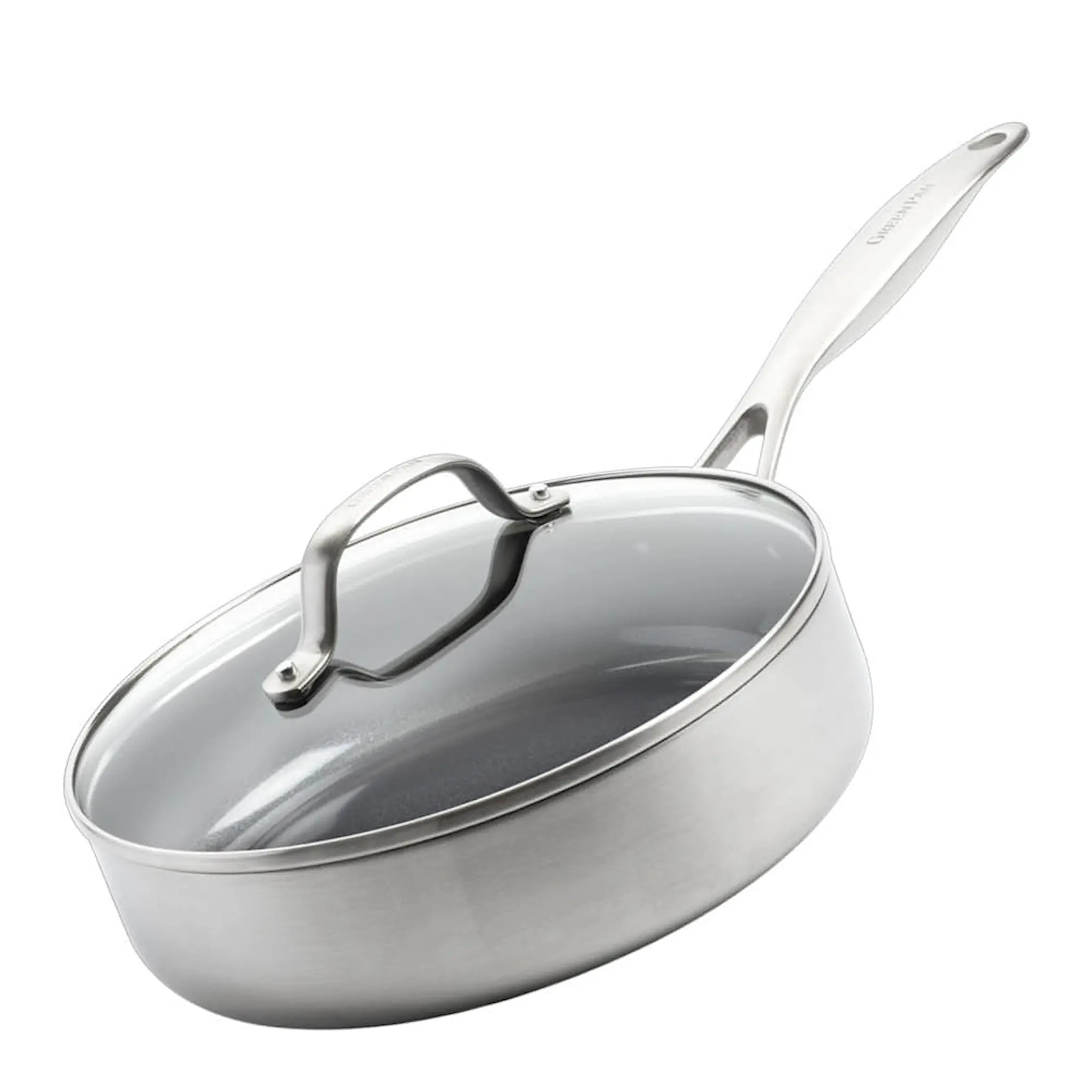 GreenPan Geneva keramisk traktörpanna med lock 24 cm
