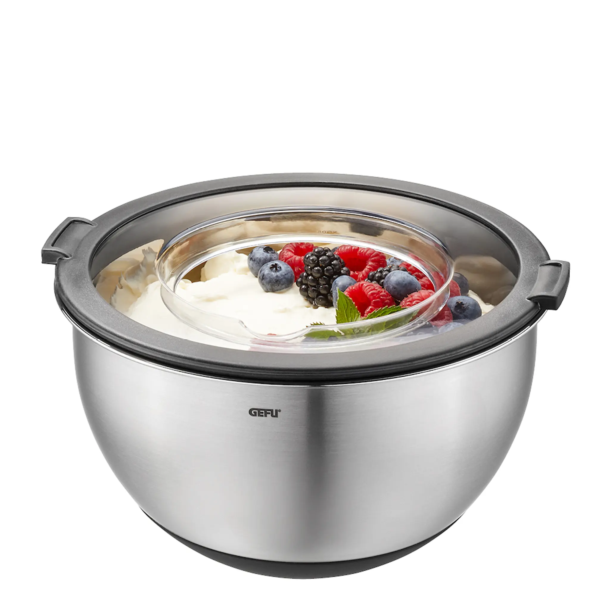 Gefu Muovo skålset 2 delar 2,5 L + 4,5 L stål/svart