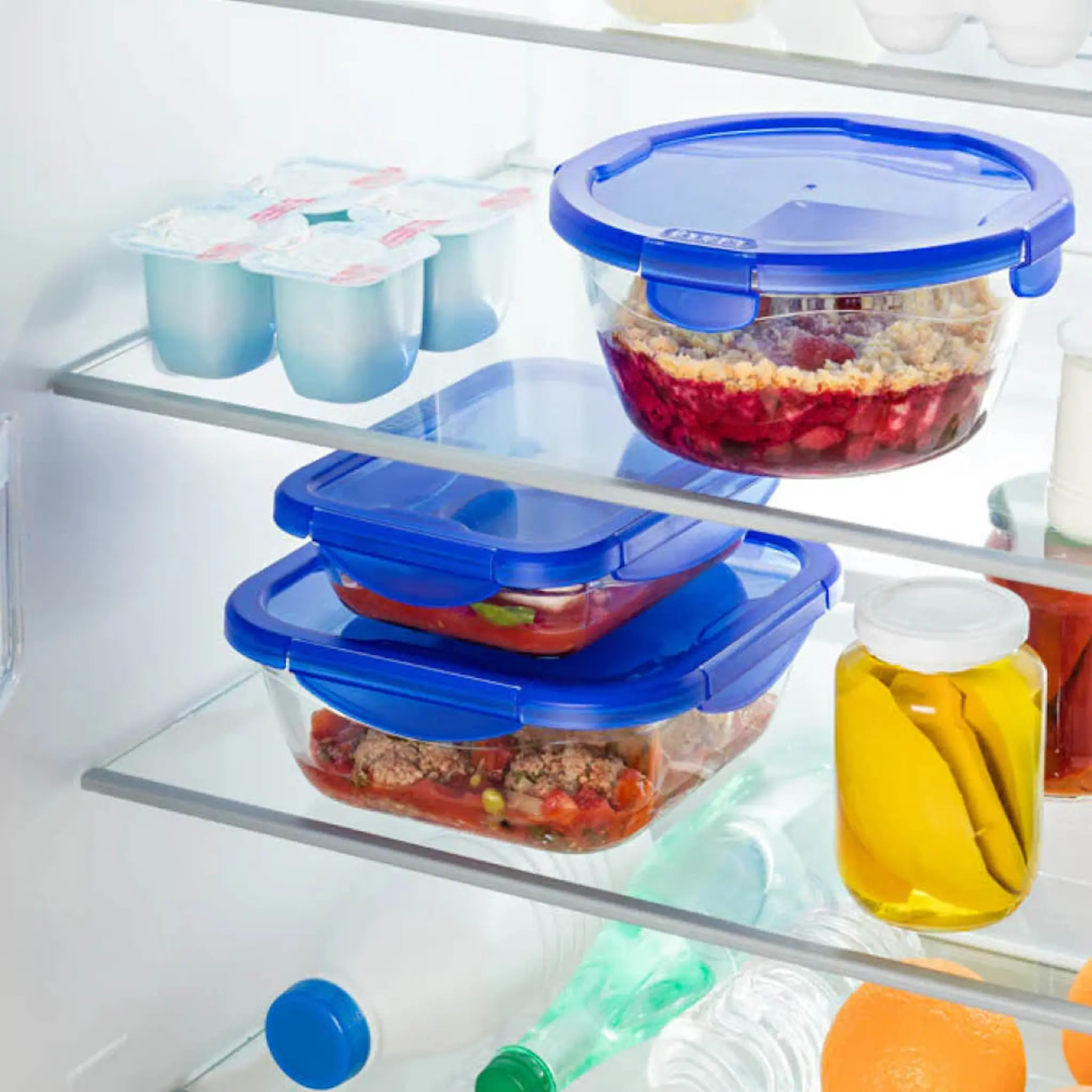 Pyrex Cook & Go Säilytyspurkki 2 L Sininen/Kirkas