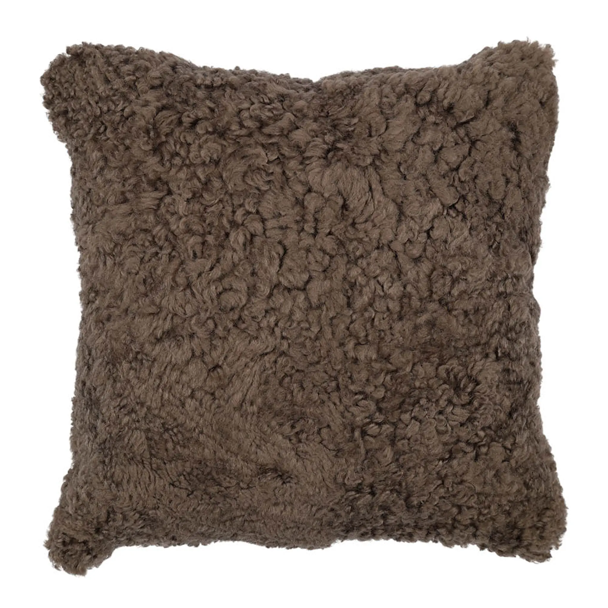 Natures Collection Kudde New Zealand fårskinn kort ull 40x40 cm chocolate