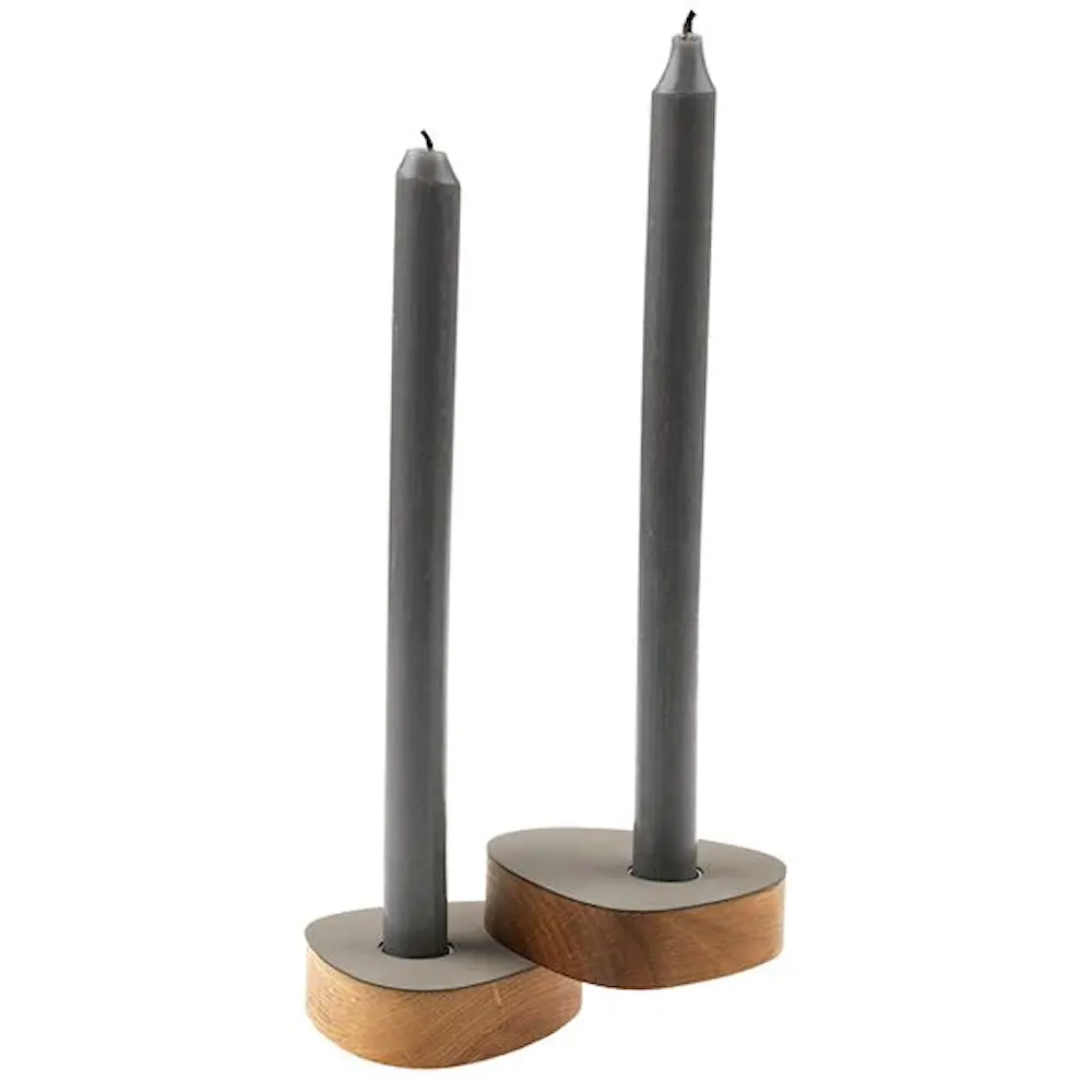 Curve Nupo Kynttilänjalka 8x10 cm 2 kpl Light Grey