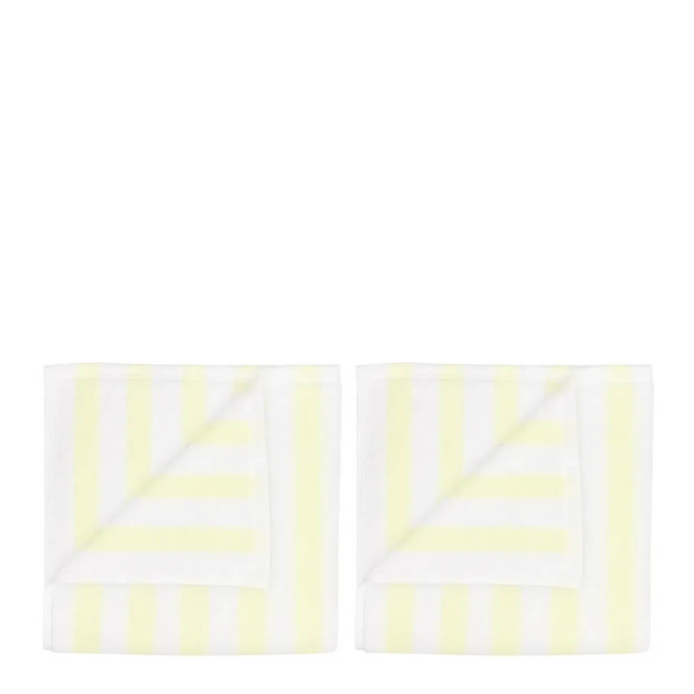 Blomus Arto gästhandduk 50x30 cm 2-pack vit/gul bredrandig