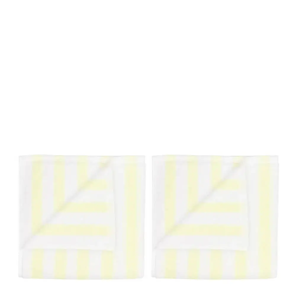 Arto gjestehåndkle 50x30 cm 2 stk hvit/gul brede striper