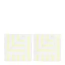 Arto gästhandduk 50x30 cm 2-pack vit/gul bredrandig
