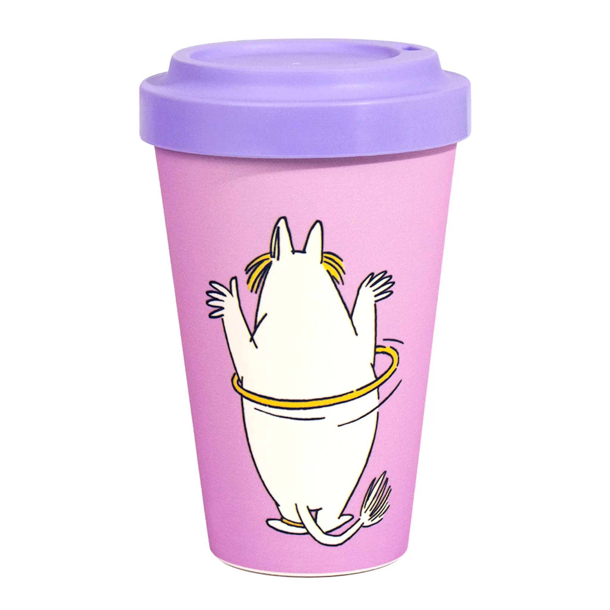 Nordicbuddies Mumin take away mugg 45 cl Snorkfröken hula hoop dance rosa
