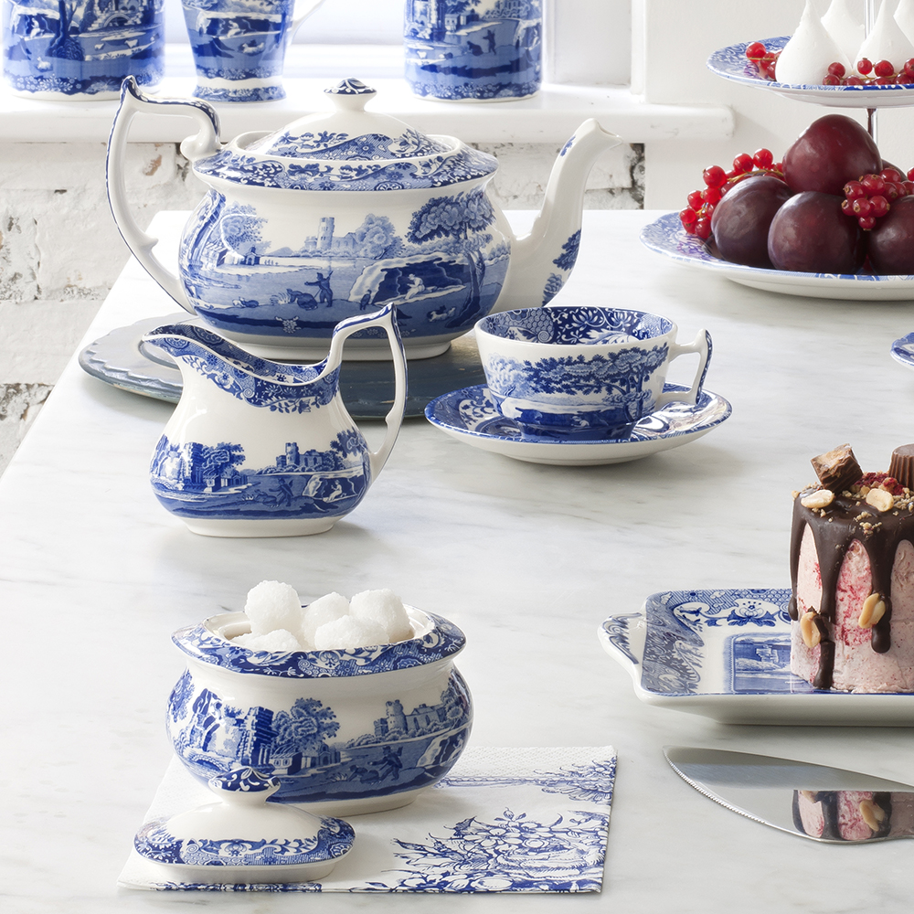 Spode Blue Italian fløtemugge 22 cl blå/hvit