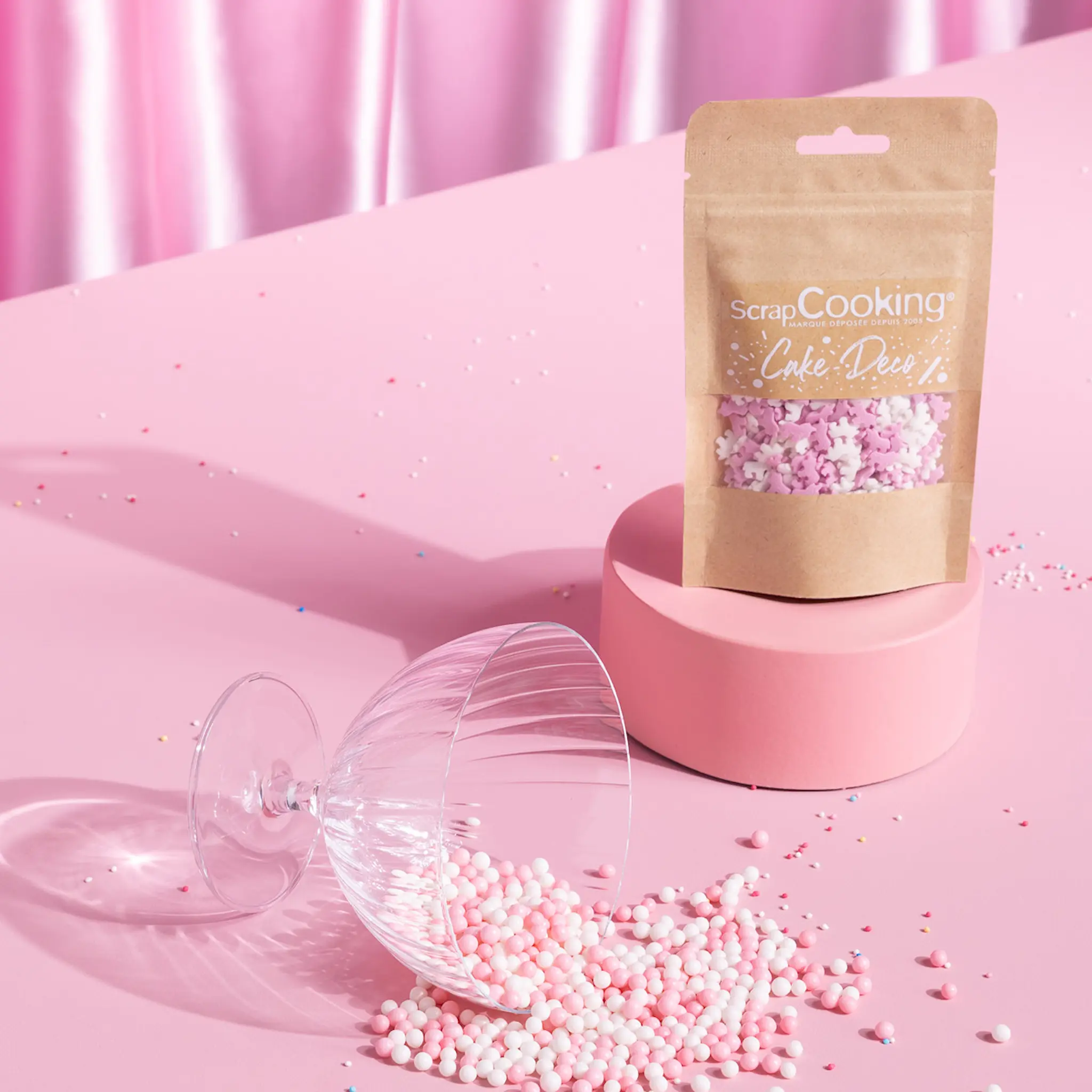 ScrapCooking Strössel enhörning 50 g rosa/vit