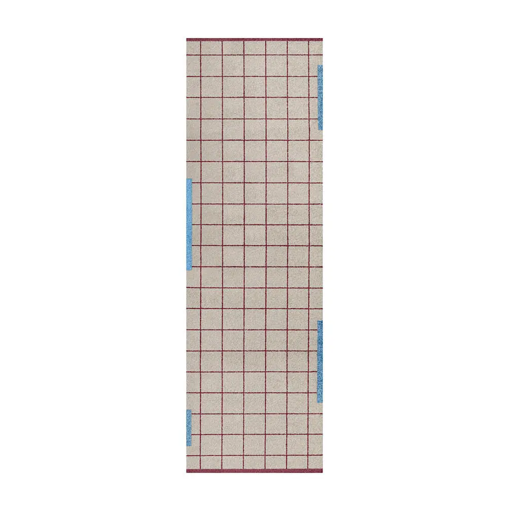 Network gulvteppe 240x77 cm vinrød