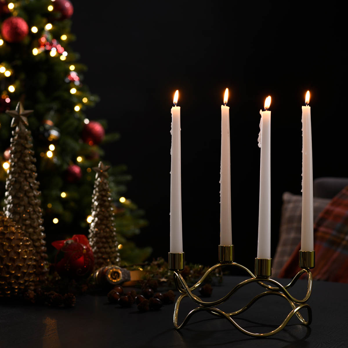 Stiernholm Norma Adventtikynttilänjalka 24,5 cm Kulta