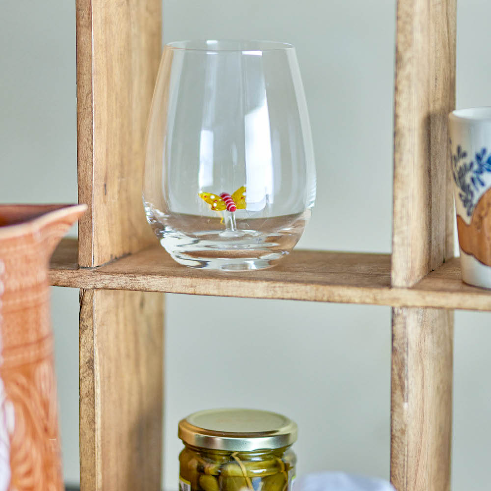 Bloomingville Misa drikkeglass 56 cl sommerfugl