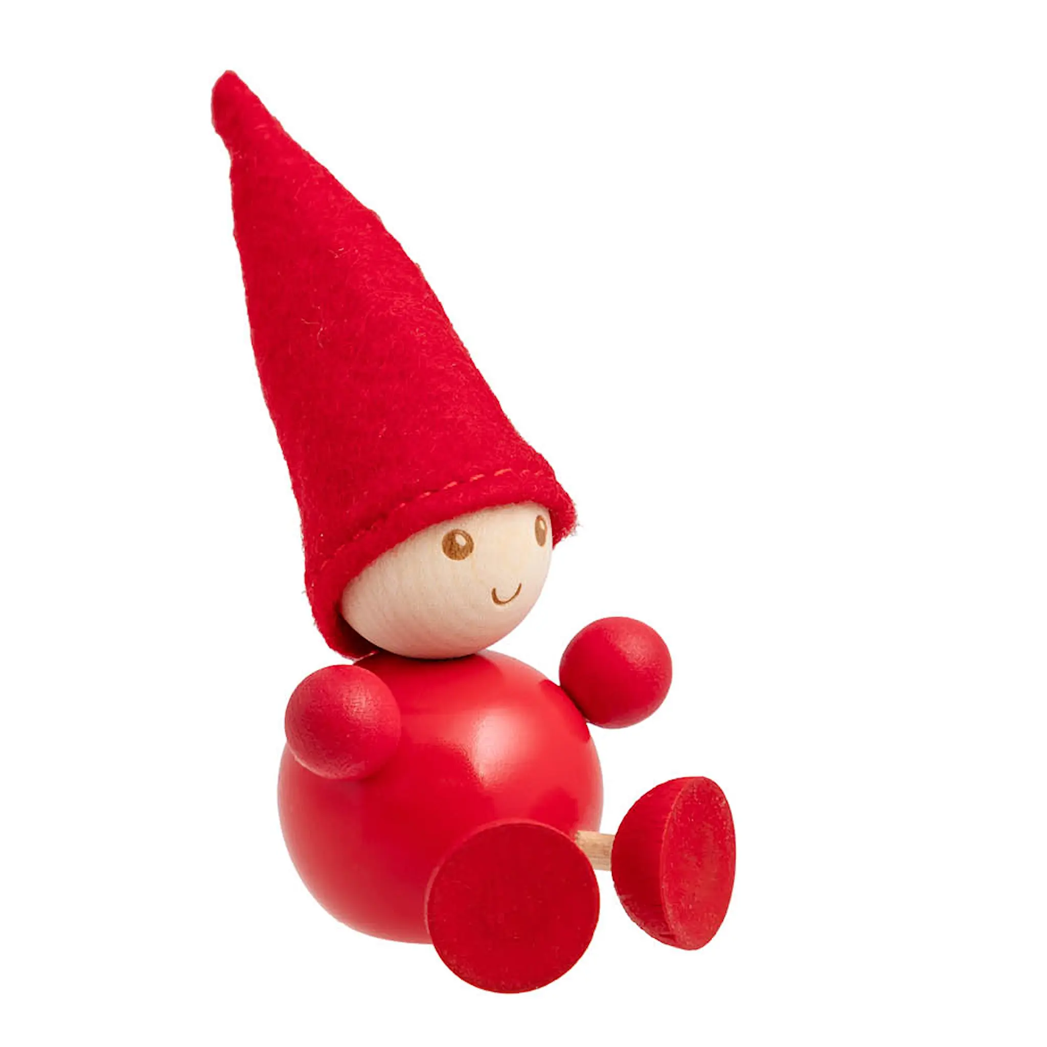 Aarikka Nisse sittende liten figur 9 cm rød