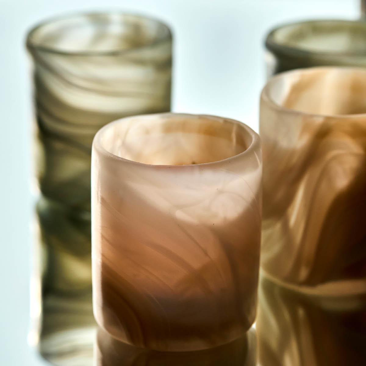 House Doctor Kae ljuslykta 8 cm 2-pack beige