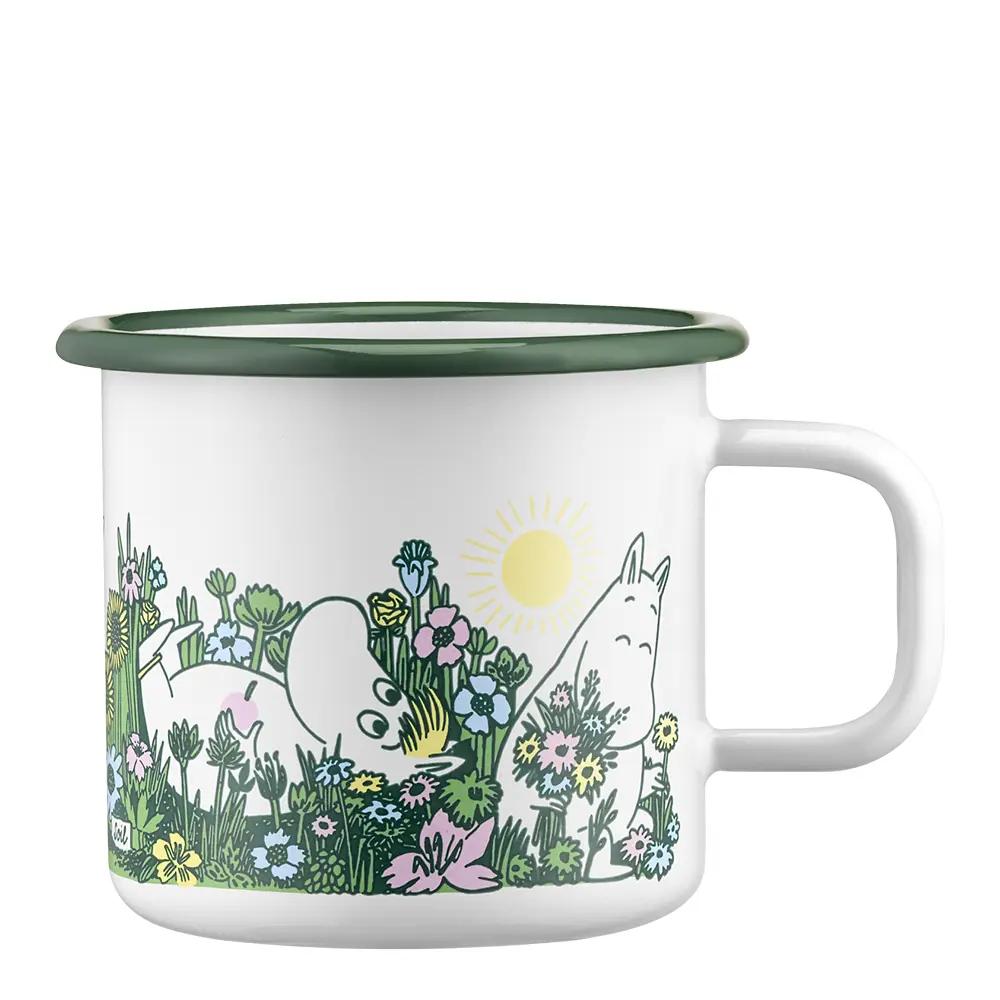 Mummi emaljekopp 37 cl i hagen hvit