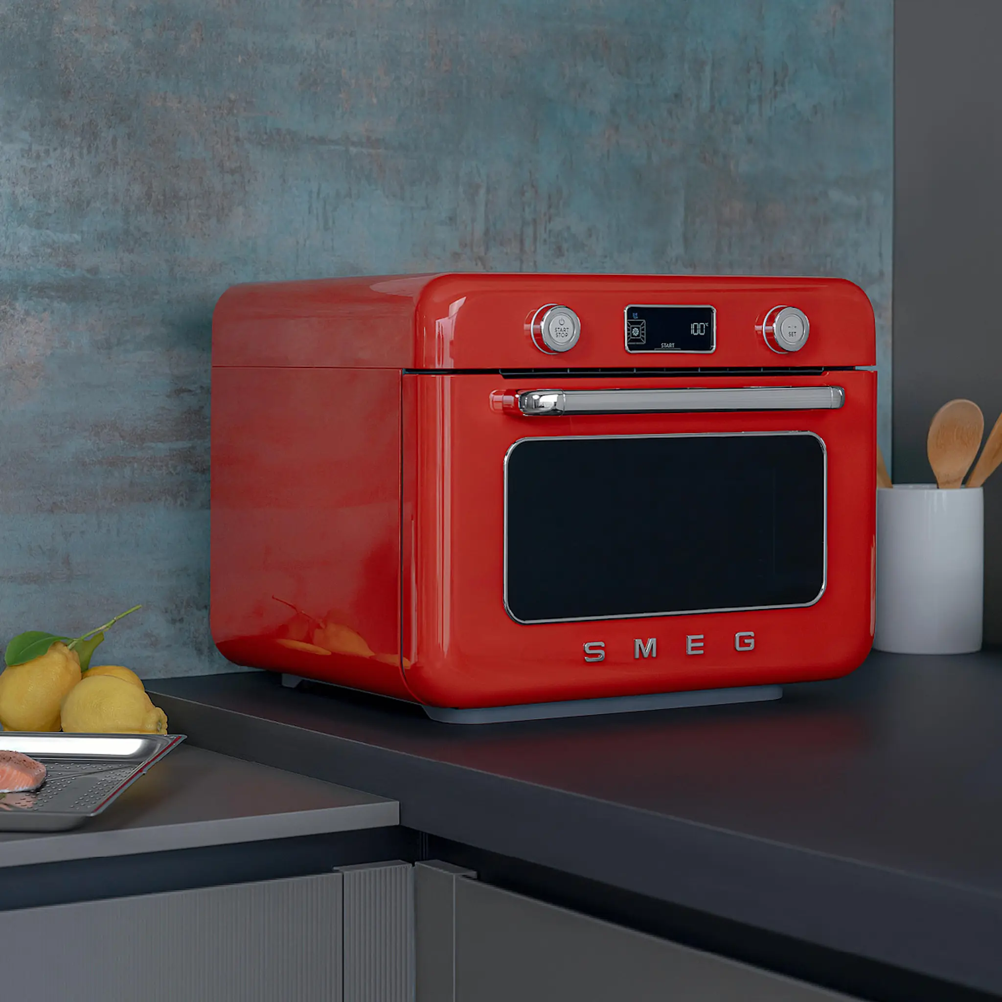 Smeg Smeg fristående ångugn COF01 röd