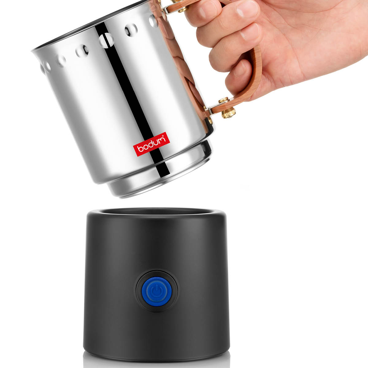 Bodum Ottoni mjölkskummare 40 cl stål