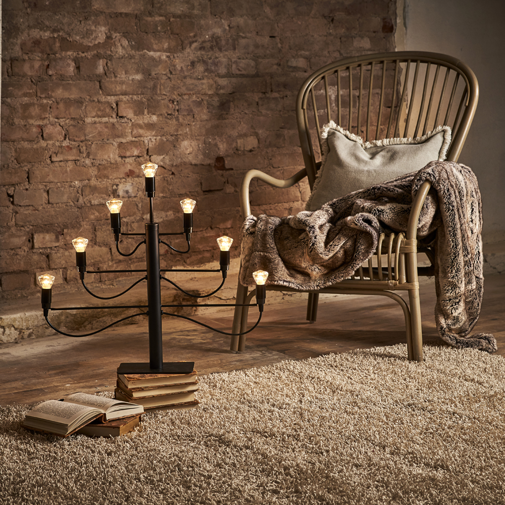 Star Trading Milano adventslysestake 52,5 cm matt svart