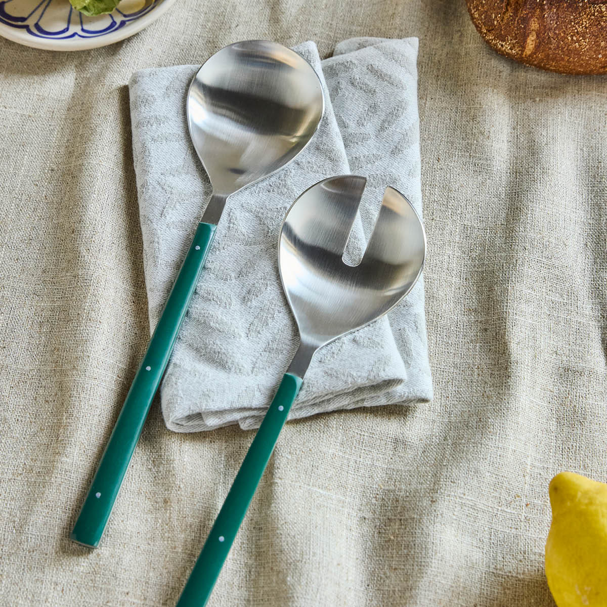 House Doctor Lata Salaattiottimet 28 cm 2 osaa Tummanvihreä/Teräs