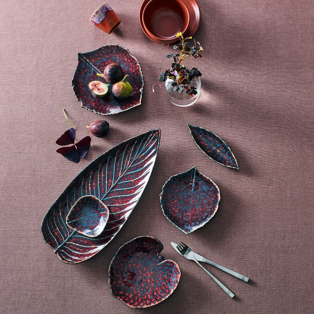 Costa Nova Riviera Tarjoiluvati Lehti 40x17 cm Punainen/Musta