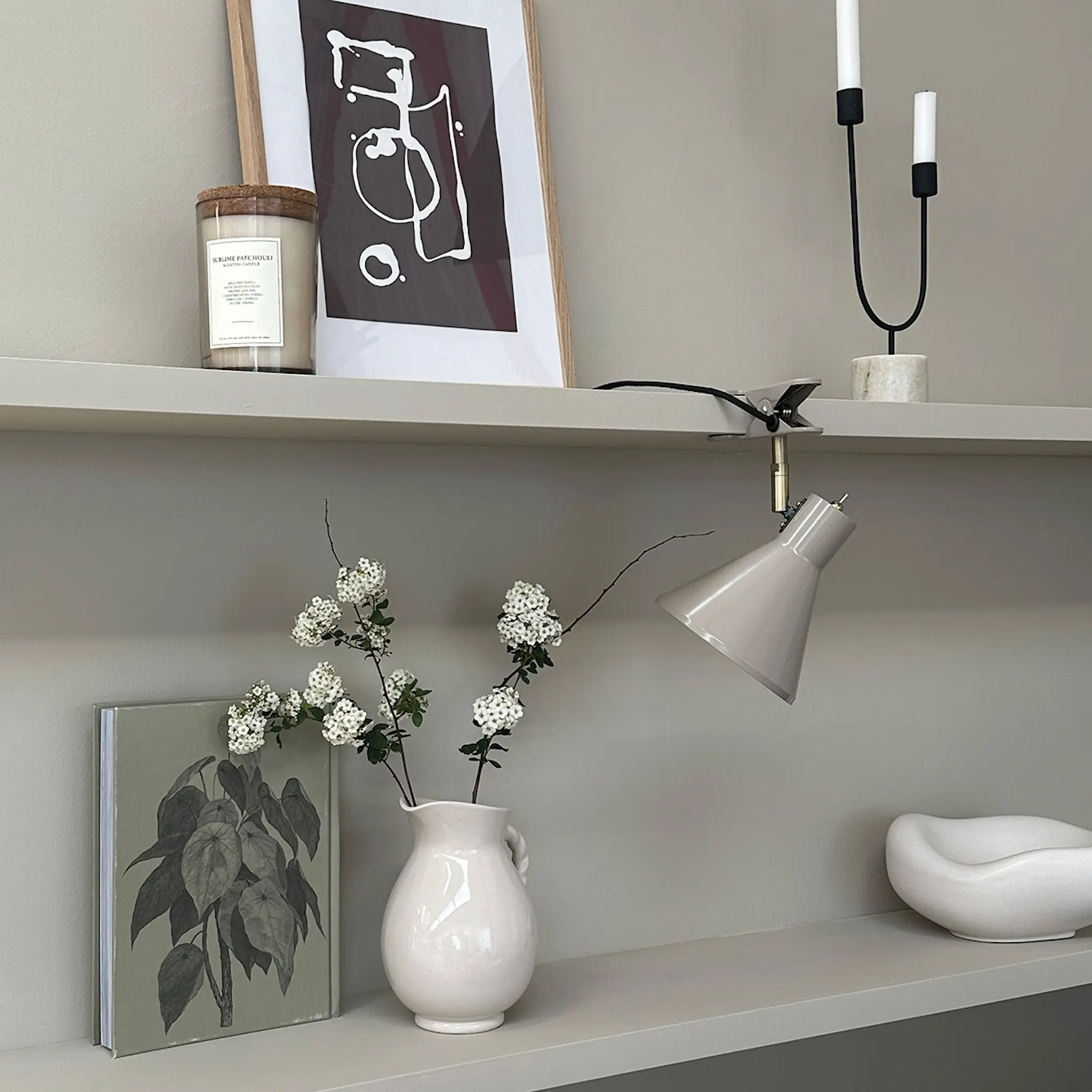 Dyberg Larsen Sleep klämlampa 16 cm beige