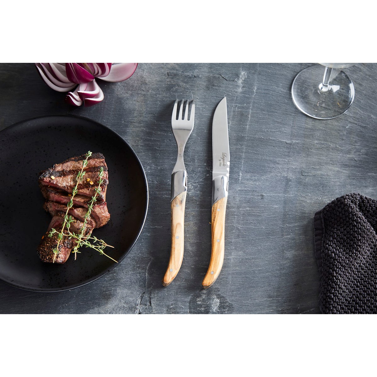 Laguiole by Hâws Biffkniv 6 deler oliventre