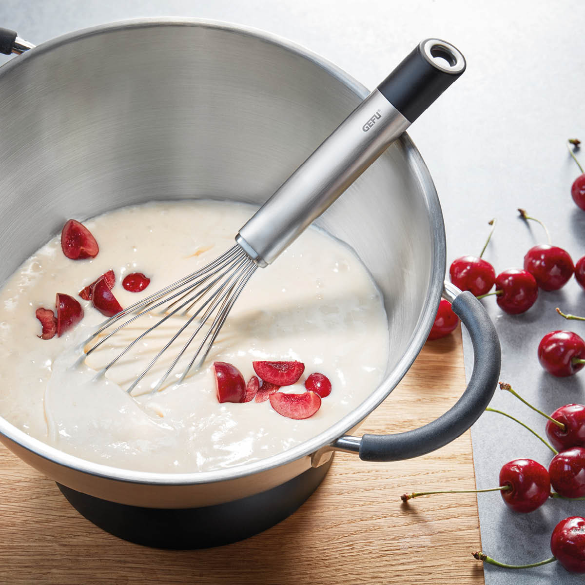 Gefu Primeline visp 28 cm stål/svart