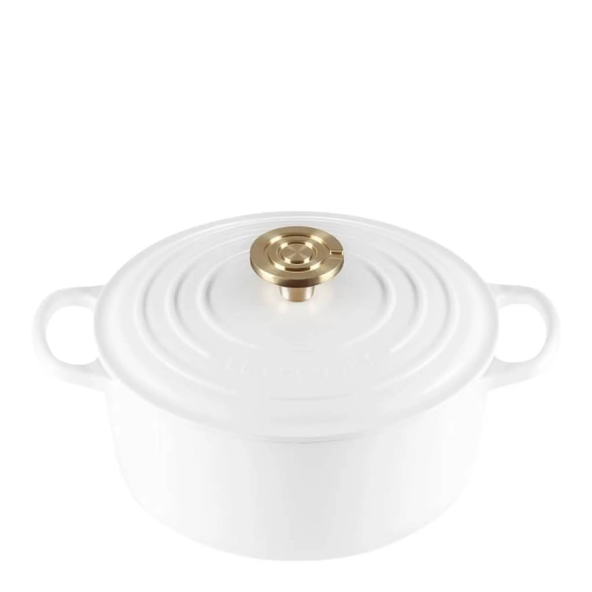 Le Creuset Signature gjutjärnsgryta rund 4,2L 24 cm white/guld/crucible knob
