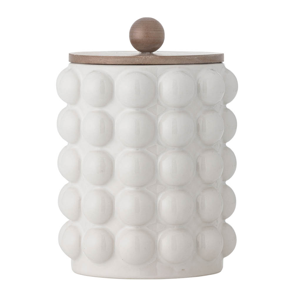 Bloomingville Burk med lock Madge 130 cl vit