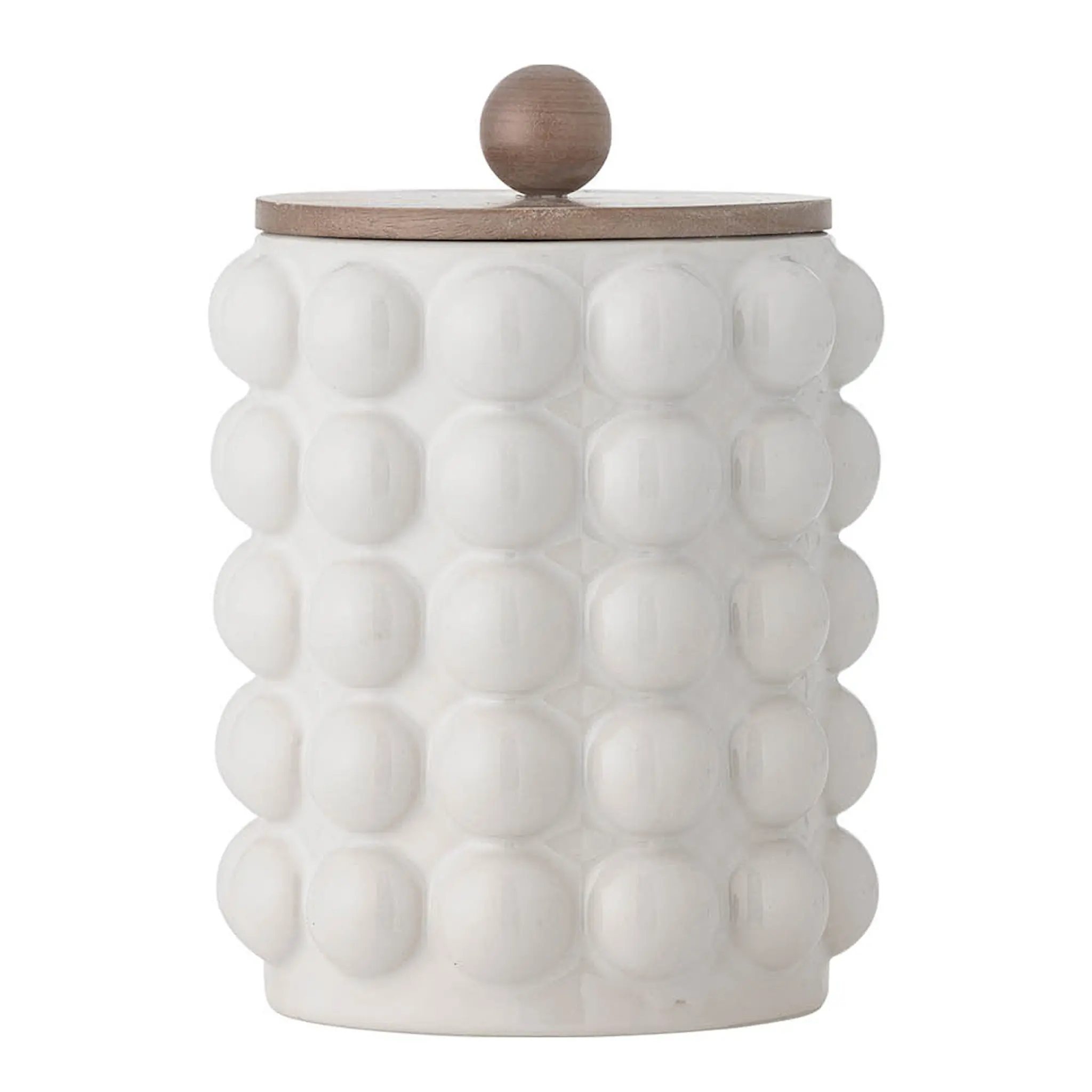 Bloomingville Burk med lock Madge 130 cl vit