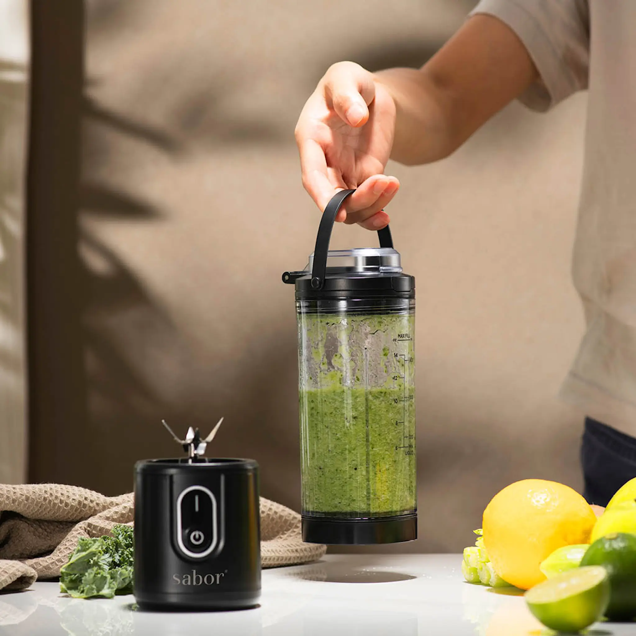 Sabor Select trådløs blender 0,4L svart/klar