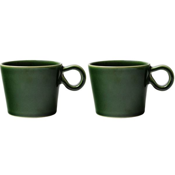 PotteryJo Daria mugg 28 cl 2-pack moss