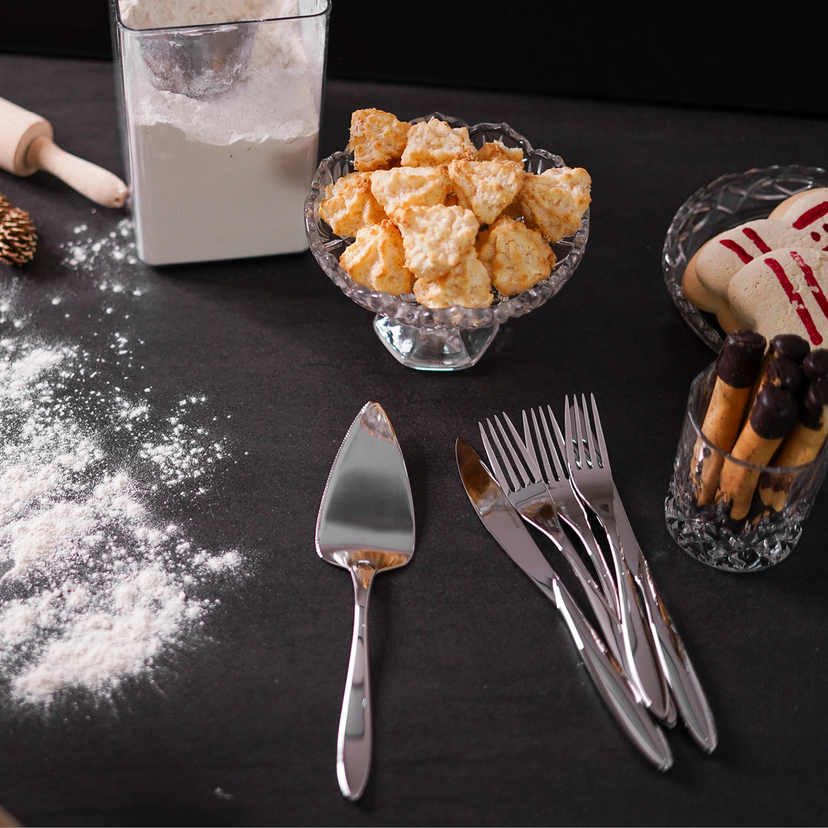 Hardanger bestikk Maria Tårtset 7 delar