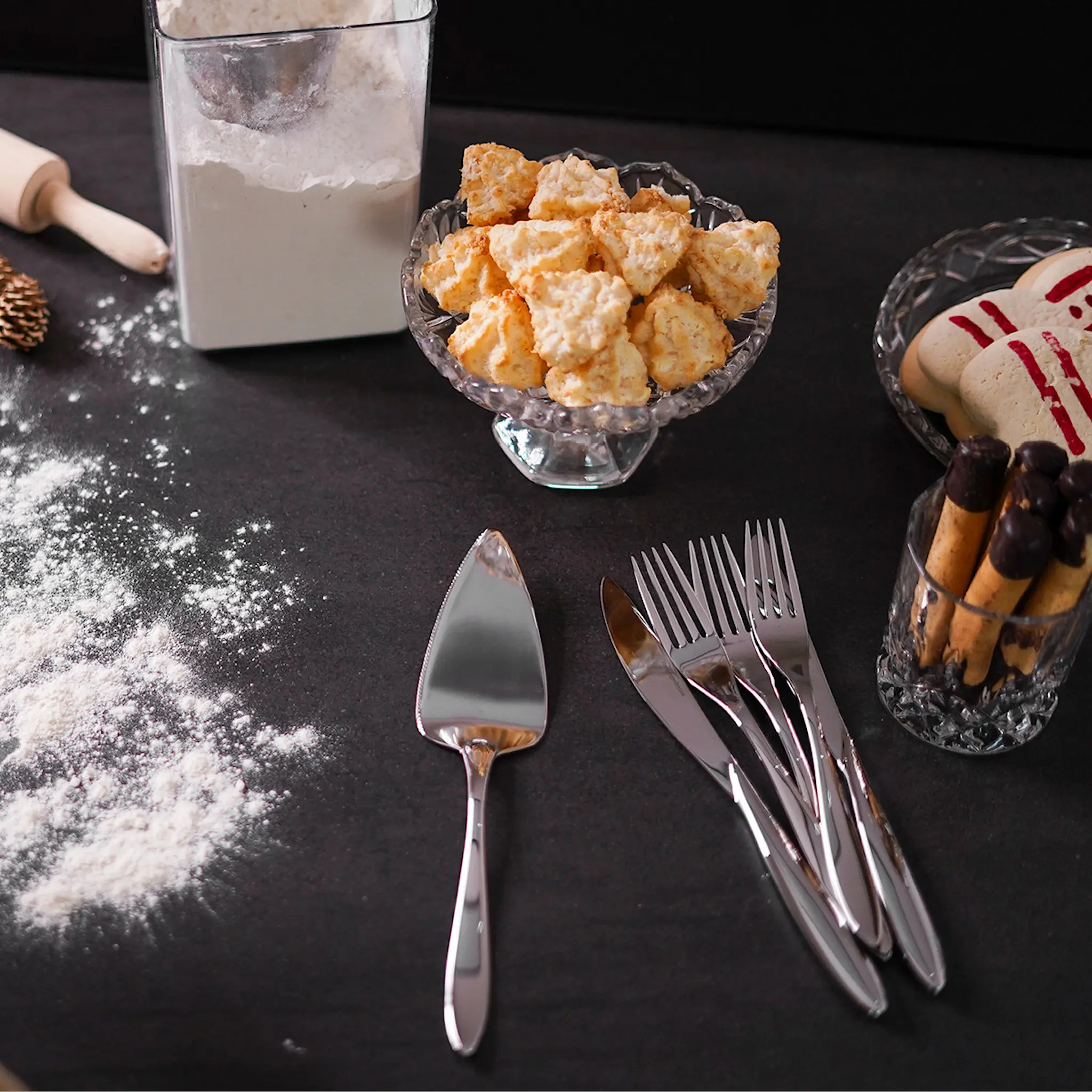 Hardanger bestikk Maria Tårtset 7 delar