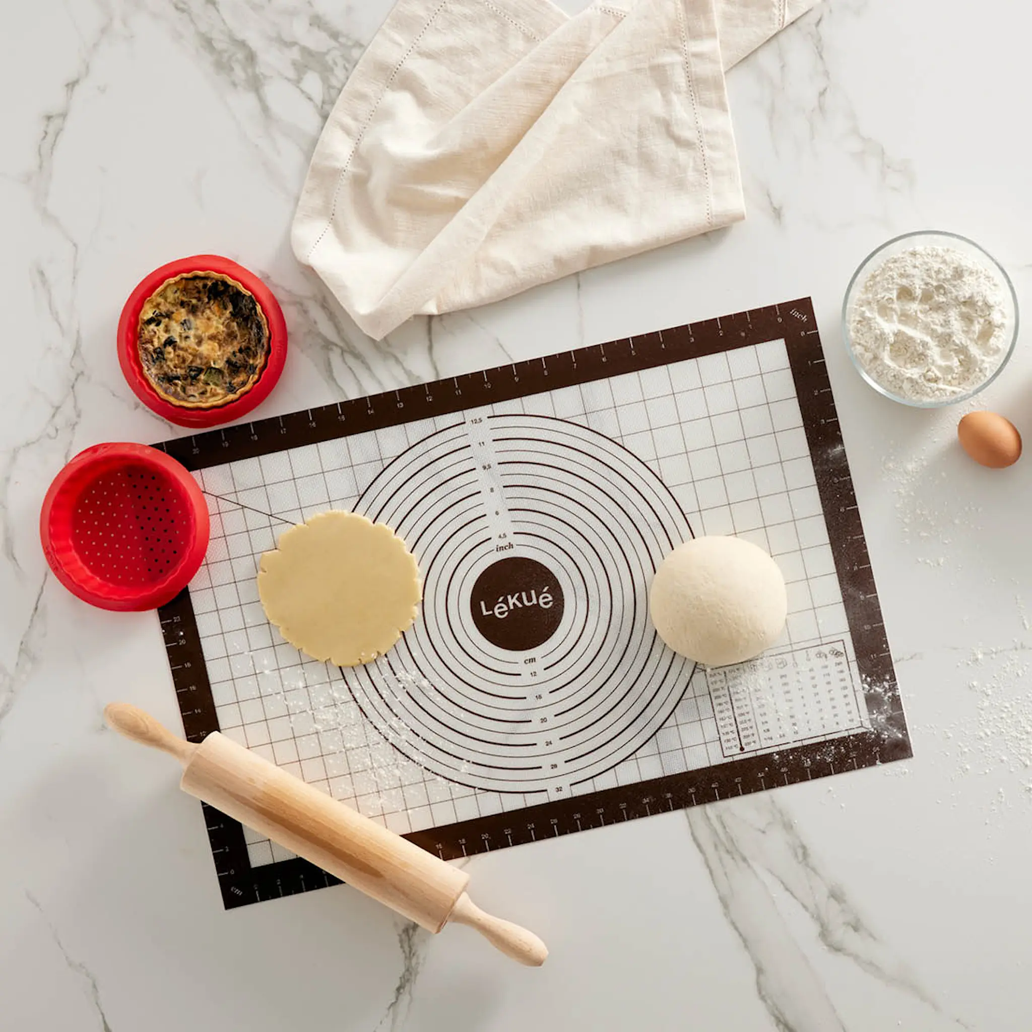 Lékué Non-stick bakmatta i silikon för deg 60x40 cm med mått