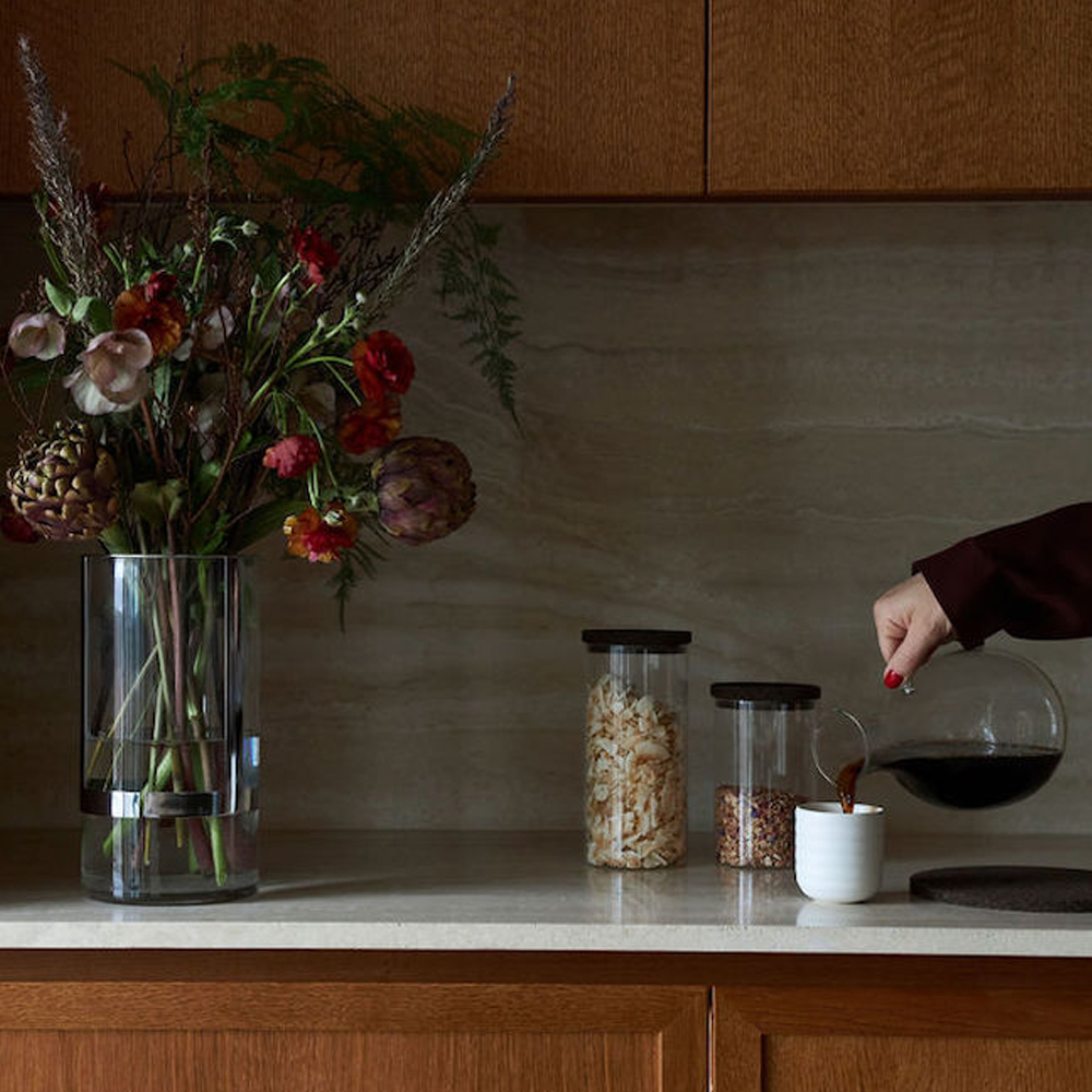 Sagaform Nature oppbevaringsboks 1L klar/brun