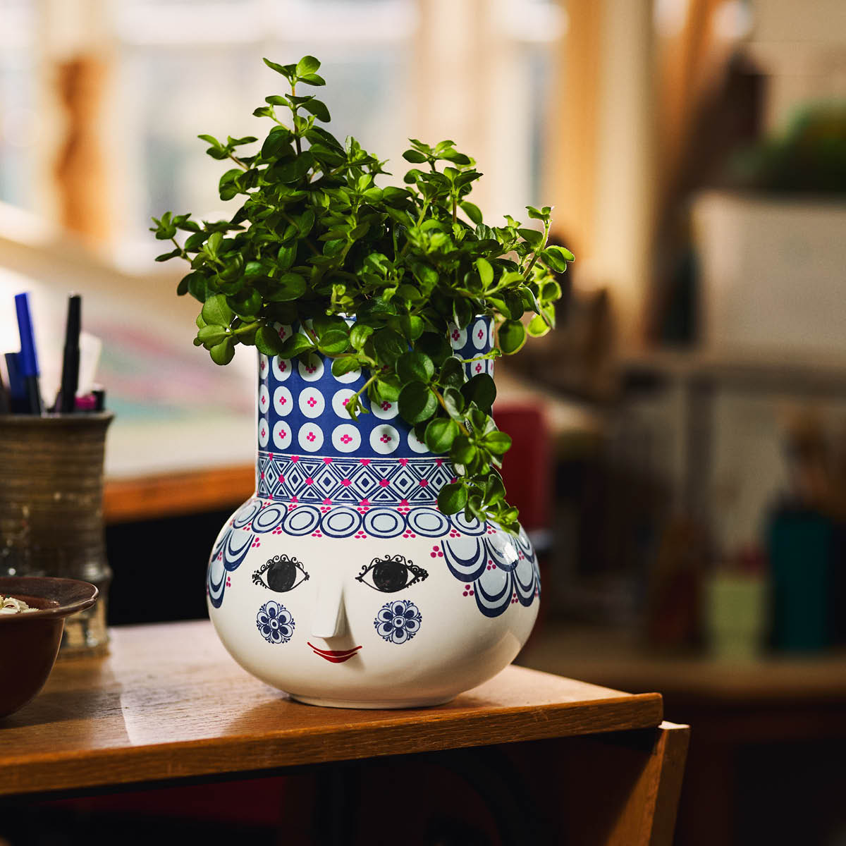 Bjørn Wiinblad Olga Maljakko 20 cm Sininen